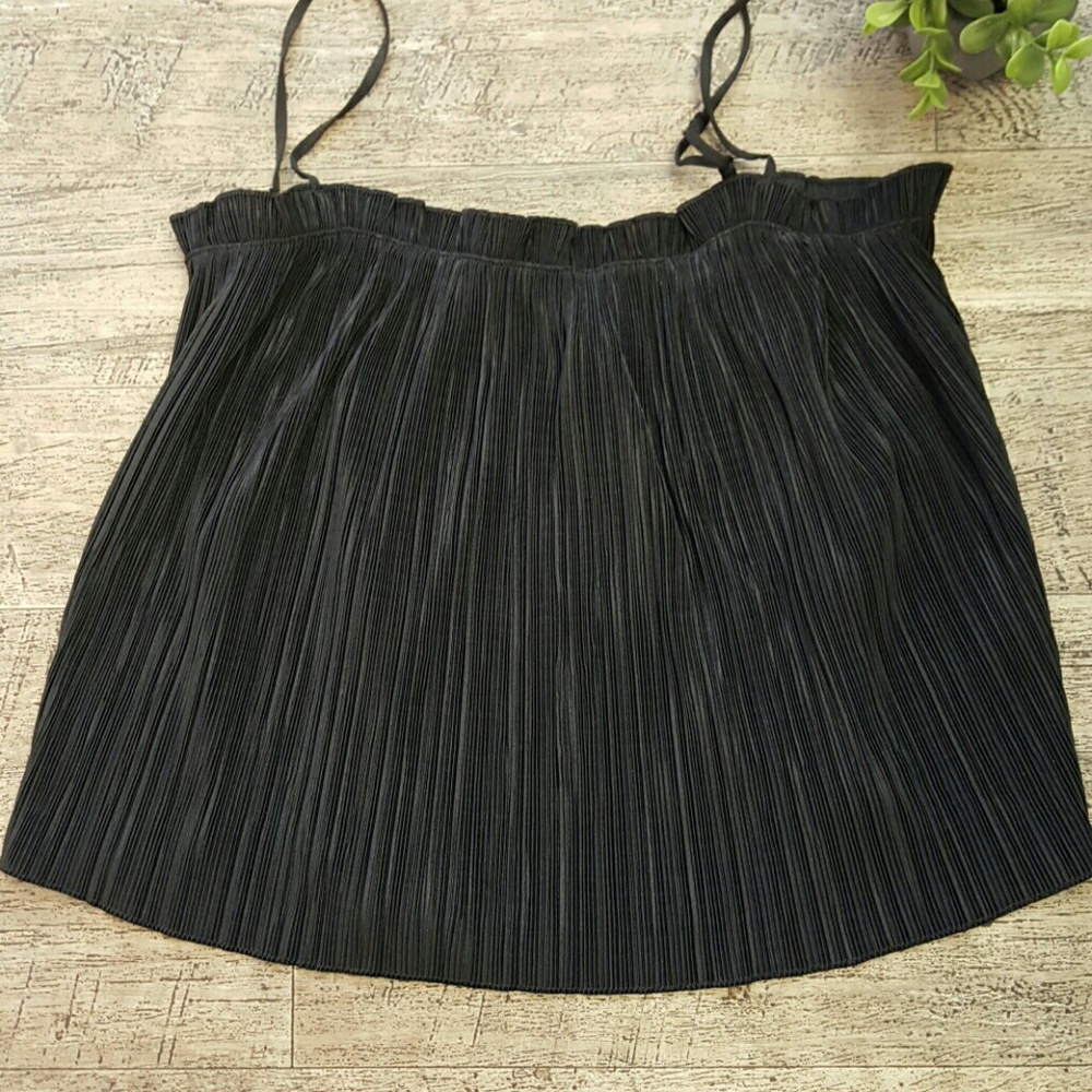 Madewell black 'Nicole' pleated ruffled top XXS - Picture 7 of 8